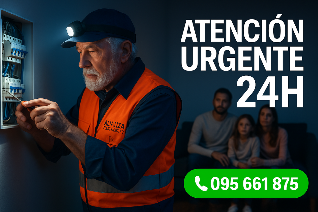 electricista Urgencias 24 horas trabajando en tablero en montevideo
